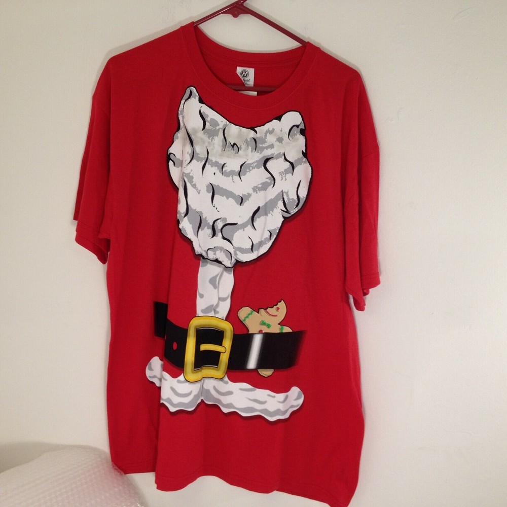 Hybrid Adult XL Santa Red Christmas Costume T Shirt  New